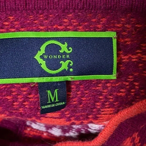 C Wonder M‎ orange/burgundy fair isle cardigan - Picture 5 of 6